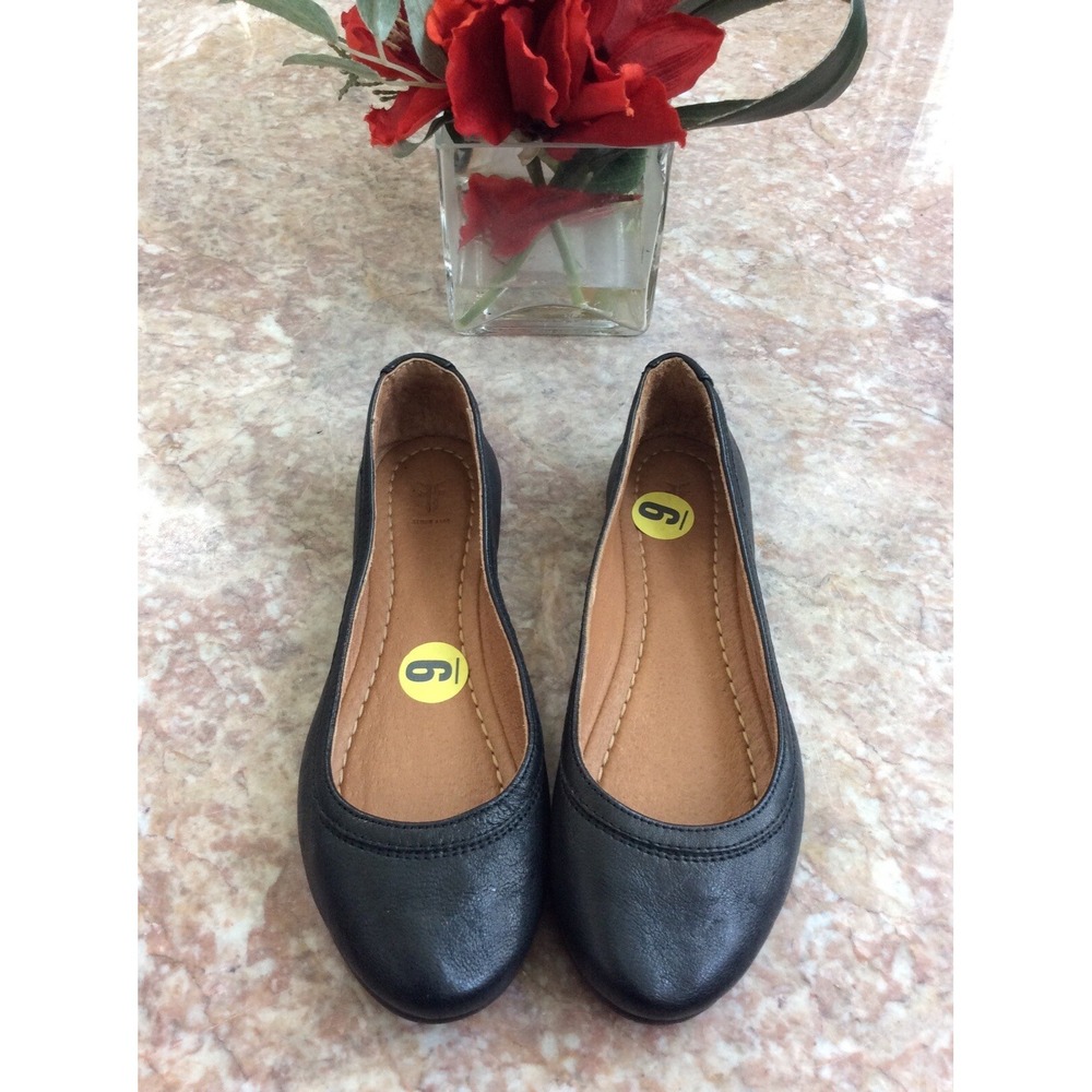 Frye Carson Women's‎ Black Leather Ballet Flats Size 6 EUC!, Retail $158